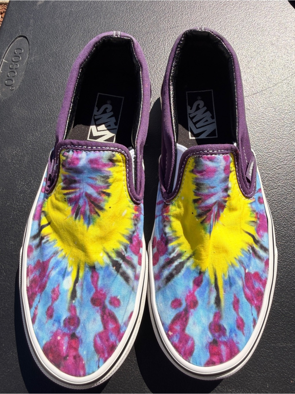 Vans Kids Tie-Dye Slip-On Sneakers - Purple/Yellow/Blue